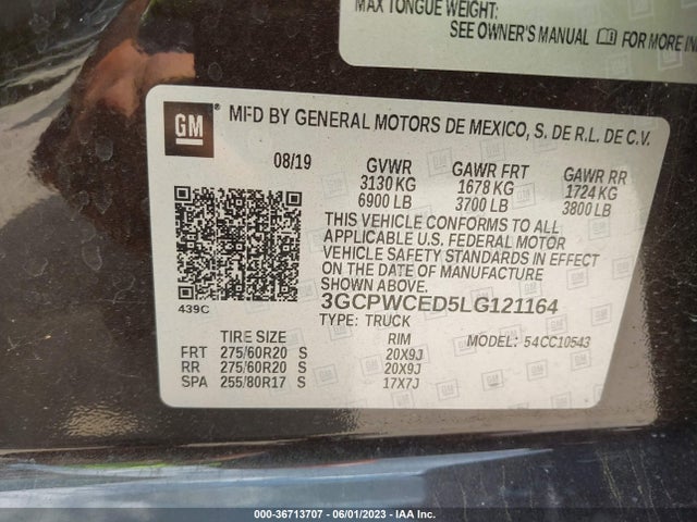 Chevrolet Silverado 1500 Lt 2020 3GCPWCED5LG121164 Image 10