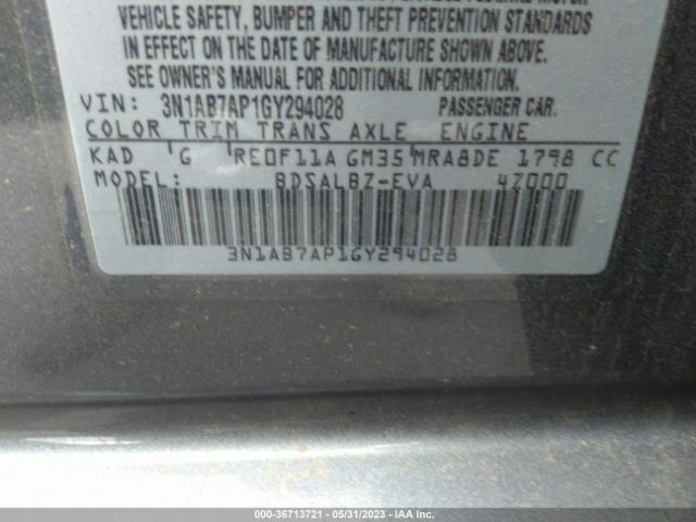 3N1AB7AP1GY294028 Nissan SENTRA S