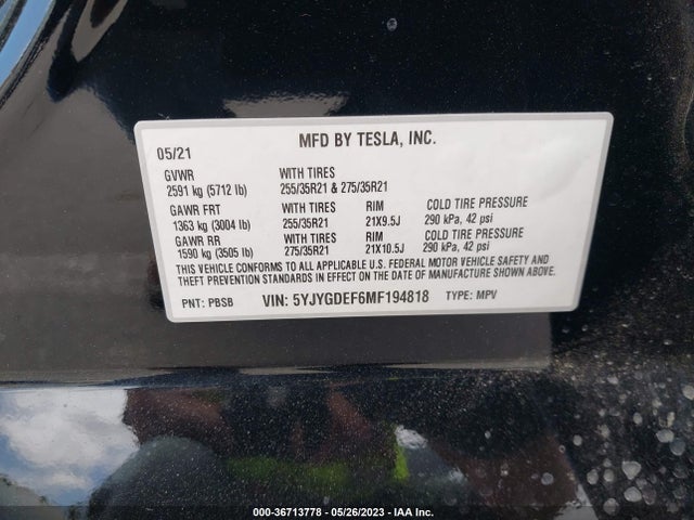 Tesla Model Y Performance 2021 5YJYGDEF6MF194818 Image 12