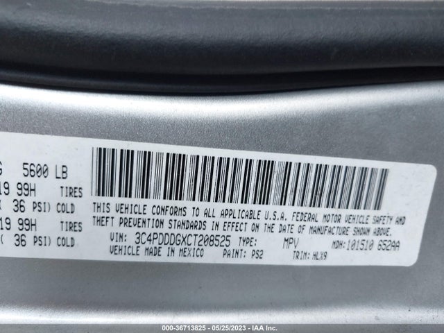 2012 DODGE JOURNEY CREW VIN: 3C4PDDDGXCT208525