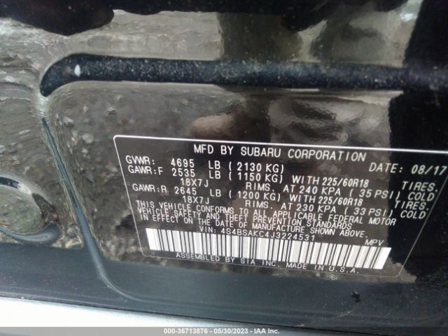4S4BSAKC4J3224531 Subaru Outback Limited