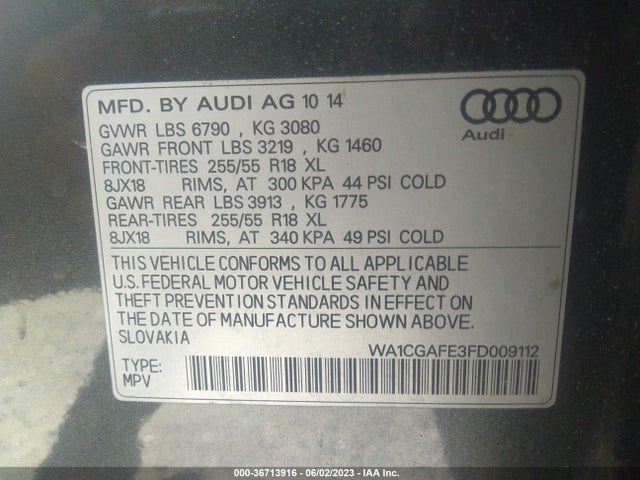WA1CGAFE3FD009112 Audi Q7 3.0t Premium