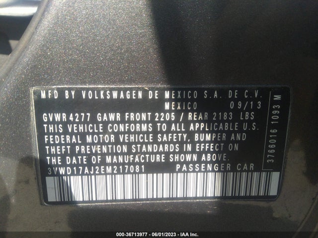 3VWD17AJ2EM217081 Volkswagen Jetta Sedan Se W/connectivity