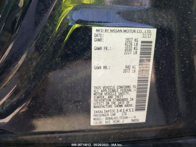 1N4AL3AP3JC141451 Nissan Altima 2.5 Sr
