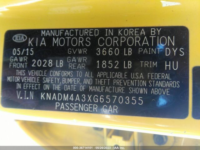 KNADM4A3XG6570355 KIA RIO LX