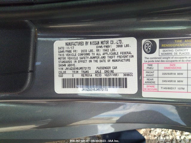 2018 Nissan Z, VIN: JN1AZ4EH8JM572172