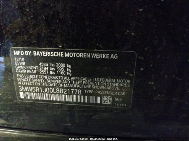3MW5R1J00L8B21778 BMW 3 Series 330i
