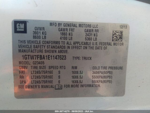 1GTW7FBA1E1147623 GMC SAVANA CARGO VAN