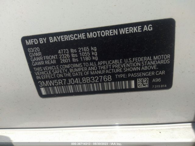 3MW5R7J04L8B32768 BMW 3 Series 330i Xdrive