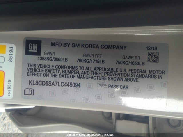 Chevrolet Spark Lt 2020 KL8CD6SA7LC448094 Image 9