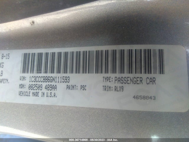 1C3CCCBB6GN111593 Chrysler 200 S