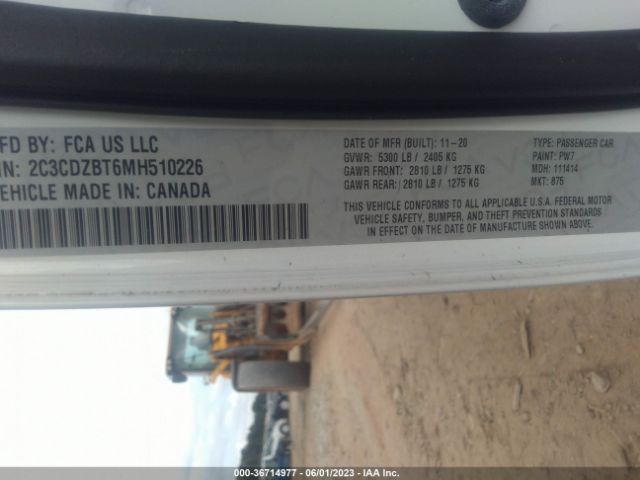 2C3CDZBT6MH510226 Dodge Challenger R/t