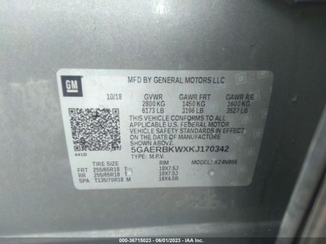 5GAERBKWXKJ170342 Buick Enclave Essence