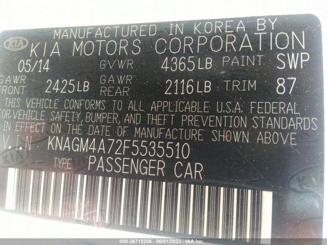 KIA Optima Lx 2015 KNAGM4A72F5535510 Image 9