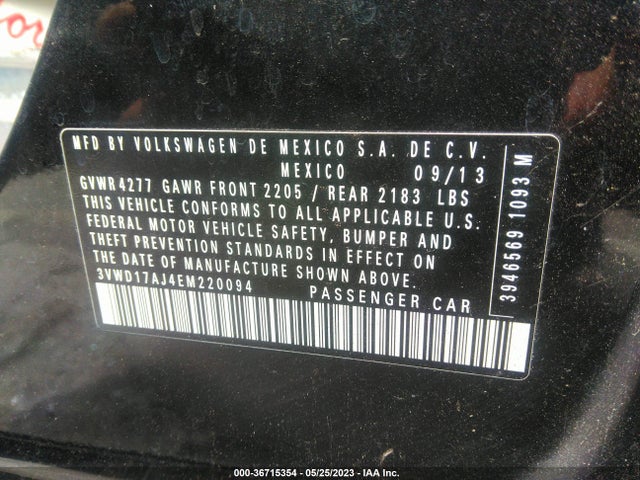 3VWD17AJ4EM220094 Volkswagen Jetta Sedan Se