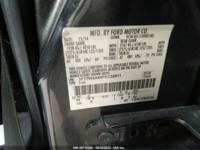 1FT7W2A65FEC32911 Ford Super Duty F-250 Srw Xl/xlt/lariat/king Ranch