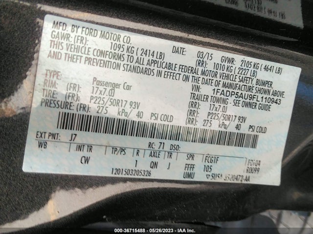 Ford C-max Hybrid Se 2015 1FADP5AU9FL110943 Image 10