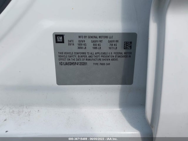 Chevrolet SONIC LS 2015 1G1JA6SH5F4120281 Image 9