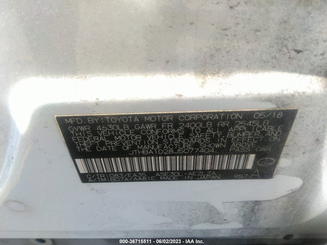 Lexus Is Is 300 2018 JTHBA1D28J5077404 Image 11