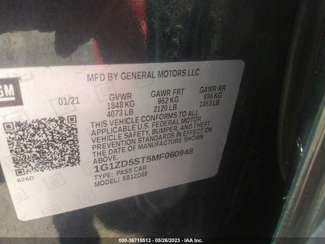 Chevrolet MALIBU LT 2021 1G1ZD5ST5MF060948 Image 9