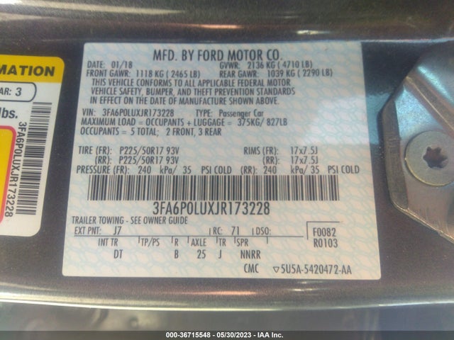 Ford Fusion Hybrid Se 2018 3FA6P0LUXJR173228 Image 10