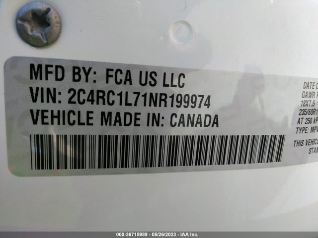 Chrysler Pacifica Hybrid Touring L 2022 2C4RC1L71NR199974 Image 10