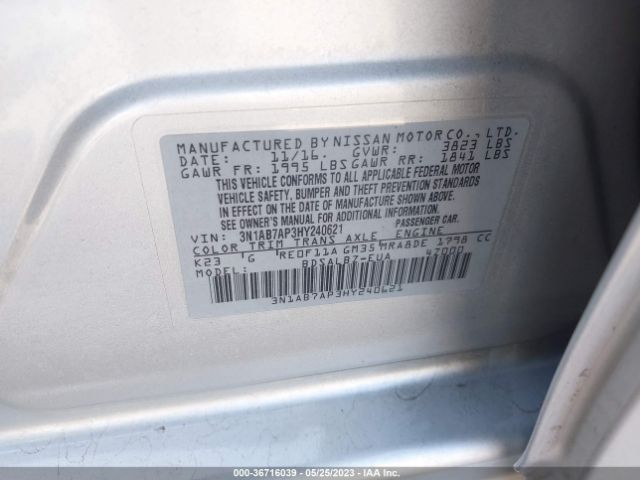 3N1AB7AP3HY240621 Nissan SENTRA S