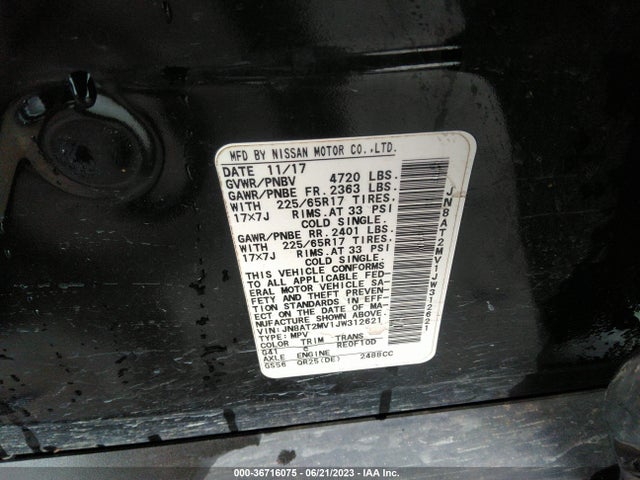 Nissan ROGUE SV 2018 JN8AT2MV1JW312621 Image 15