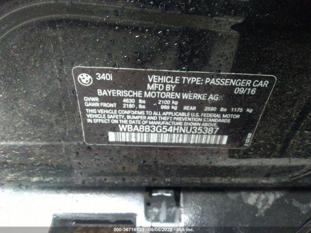 WBA8B3G54HNU35387 BMW 3 Series 340i