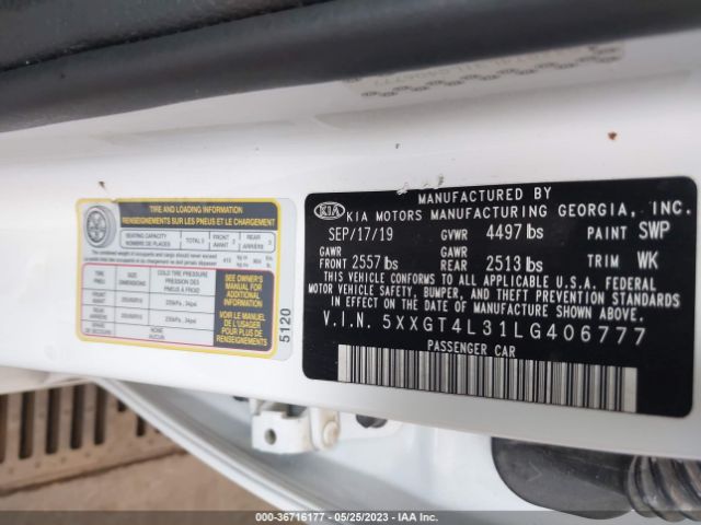 5XXGT4L31LG406777 KIA Optima Lx
