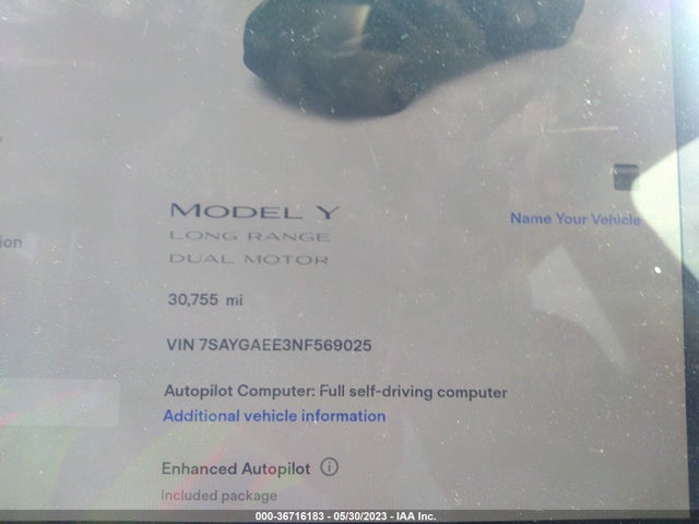 Tesla Model Y Long Range 2022 7SAYGAEE3NF569025 Image 7