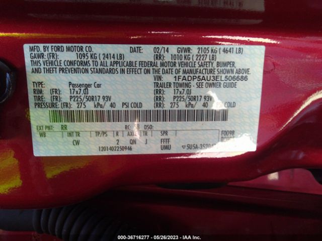 1FADP5AU3EL506686 Ford C-max Hybrid Se