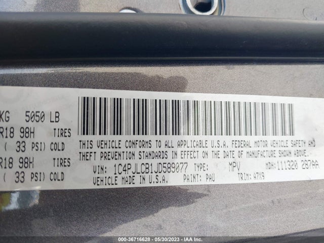 1C4PJLCB1JD589077 Jeep Cherokee Latitude Tech Connect