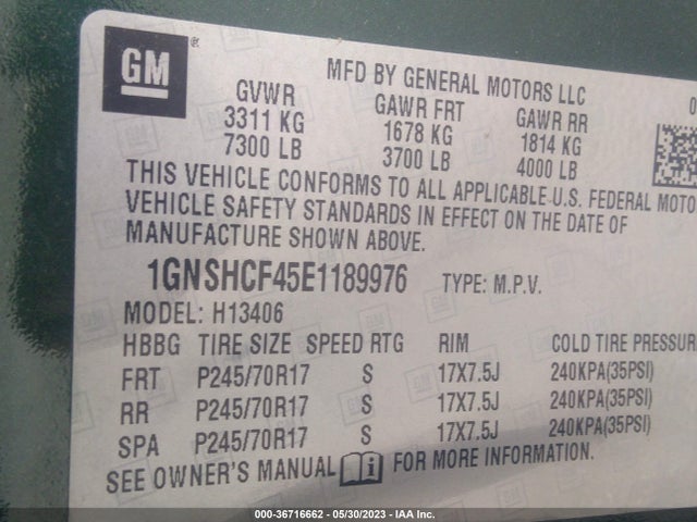 Chevrolet Express Passenger Lt 2014 1GNSHCF45E1189976 Image 10