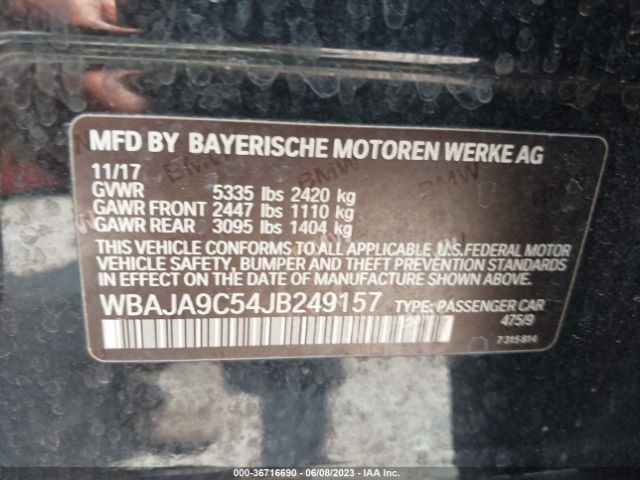 WBAJA9C54JB249157 BMW 5 Series 530e Iperformance