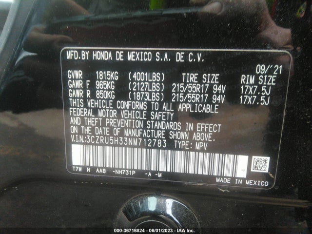 Honda HR-V LX 2022 3CZRU5H33NM712783 Image 11