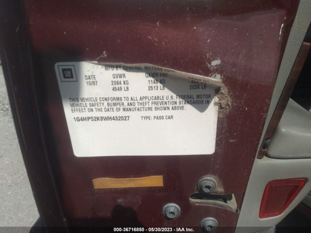 1998 BUICK LESABRE CUSTOM VIN: 1G4HP52K8WH432027