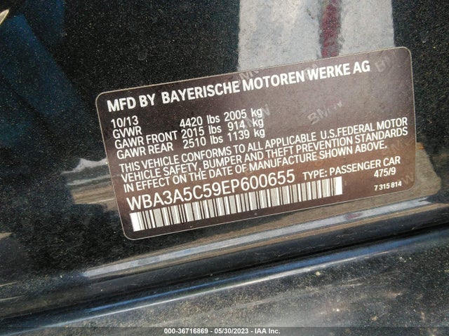 BMW 3 Series 328i 2014 WBA3A5C59EP600655 Image 9