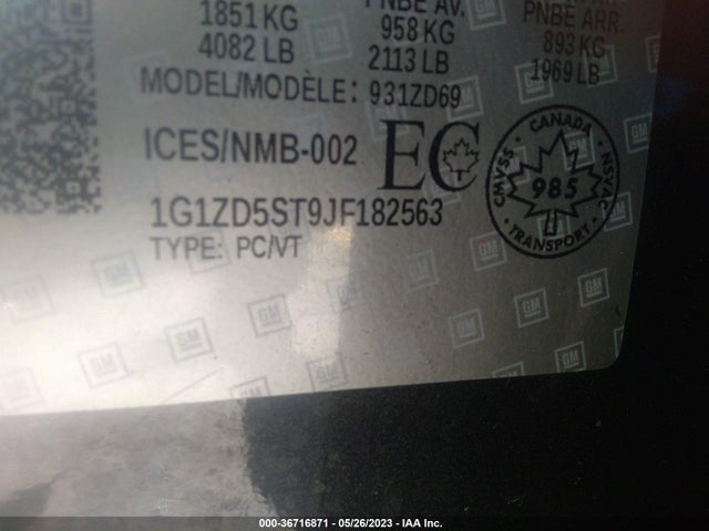Chevrolet MALIBU LT 2018 1G1ZD5ST9JF182563 Image 10