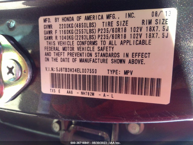 Acura RDX 2014 5J8TB3H34EL007550 Image 9