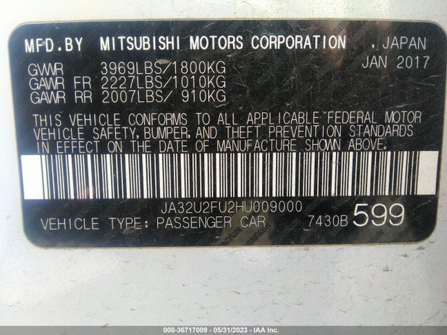 JA32U2FU2HU009000 Mitsubishi Lancer Es/le