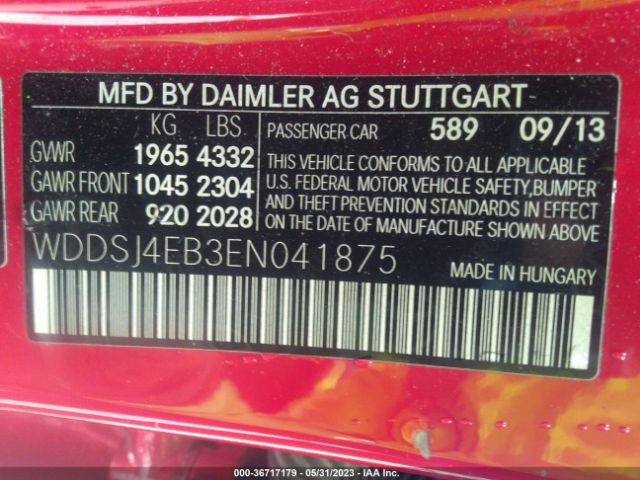 WDDSJ4EB3EN041875 Mercedes-Benz CLA 250