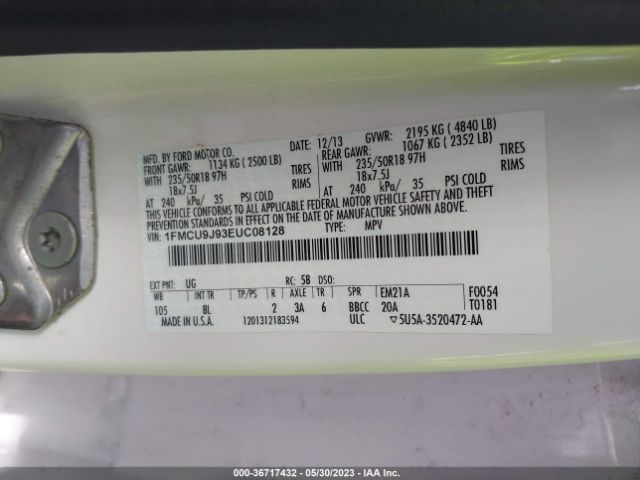 1FMCU9J93EUC08128 Ford Escape Titanium