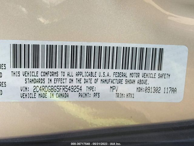 2C4RDGBG5FR549254 Dodge Grand Caravan American Value Pkg