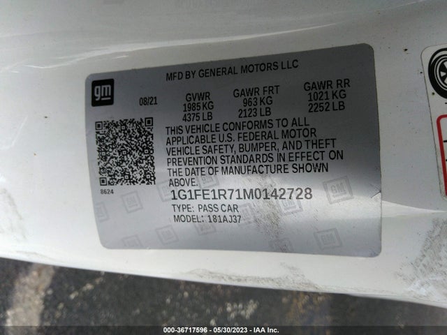 Chevrolet CAMARO LT1 2021 1G1FE1R71M0142728 Image 9