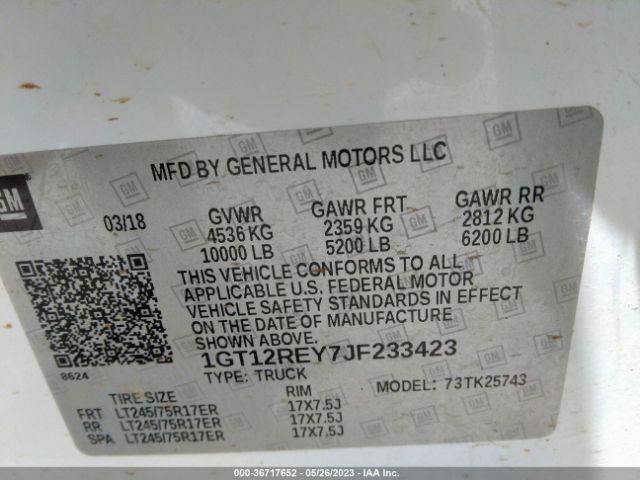 1GT12REY7JF233423 GMC SIERRA 2500HD