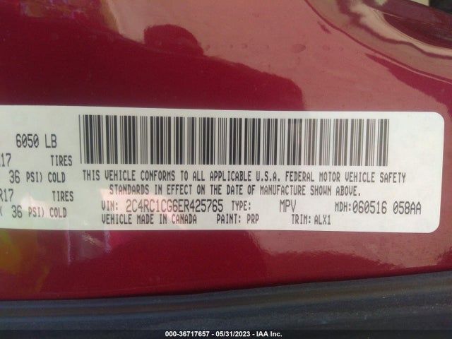 2C4RC1CG6ER425765 Chrysler Town & Country Touring-l