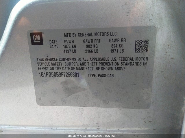 Chevrolet CRUZE LTZ 2015 1G1PG5SB9F7256801 Image 10