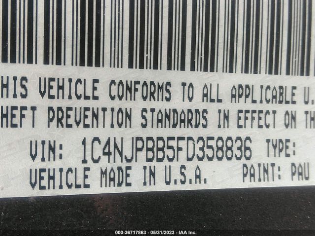 1C4NJPBB5FD358836 Jeep Patriot Sport