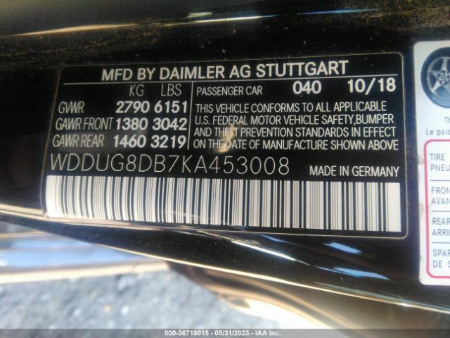 WDDUG8DB7KA453008 Mercedes-Benz S-class S 560